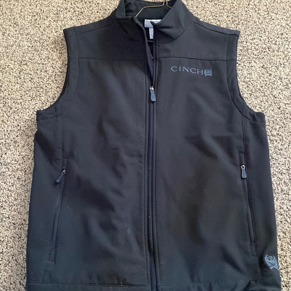 Cinch Men's Black Bonded with Black Logo and Concealed Carry Pocket Vest